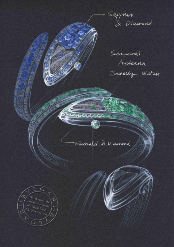 宝格丽Polychroma瑰彩罗马高级珠宝腕表系列Serpenti Aeterna腕表