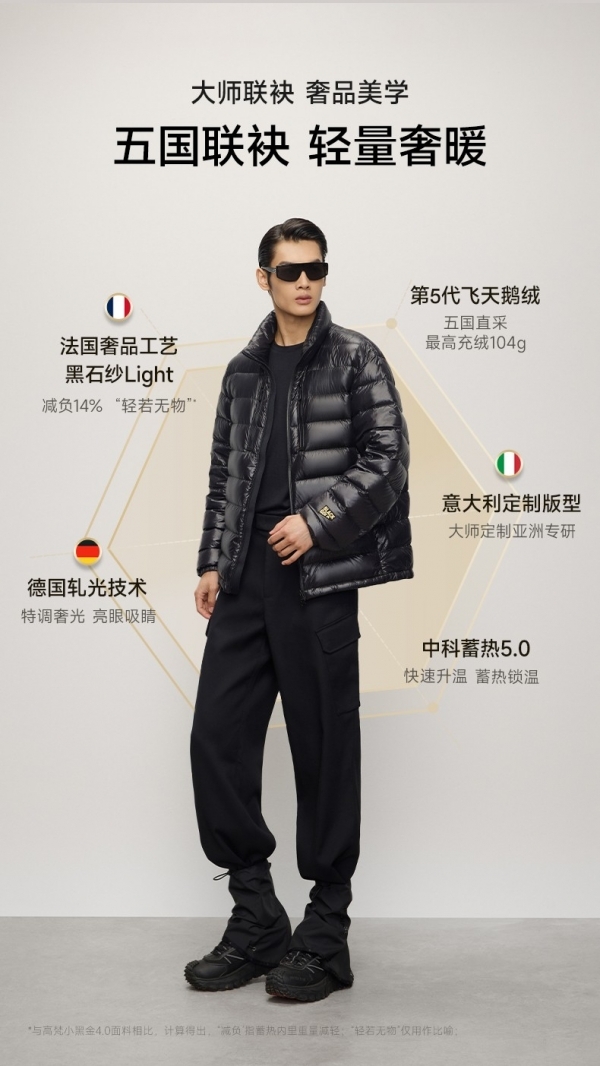 高梵新品小金条重磅上新！高梵质量成奢品标准重构高端鹅绒服体验
